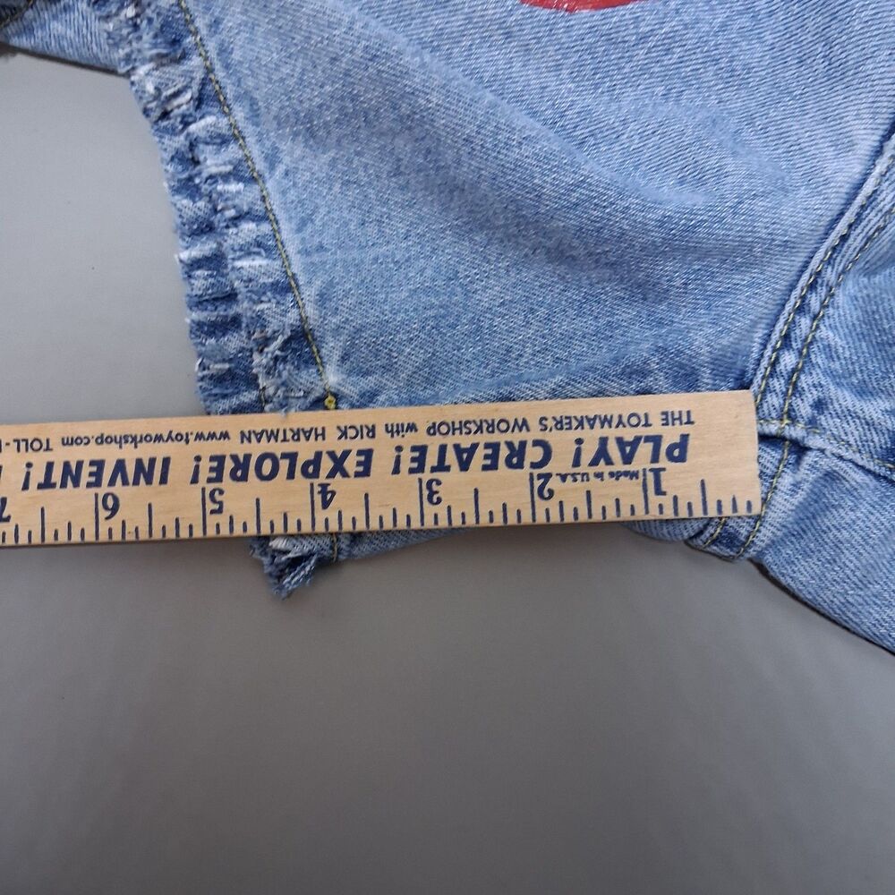 Vintage Tommy Jeans Hand-Painted Patriotic USA Embellished Denim Shorts Size 5 - Picture 9 of 10